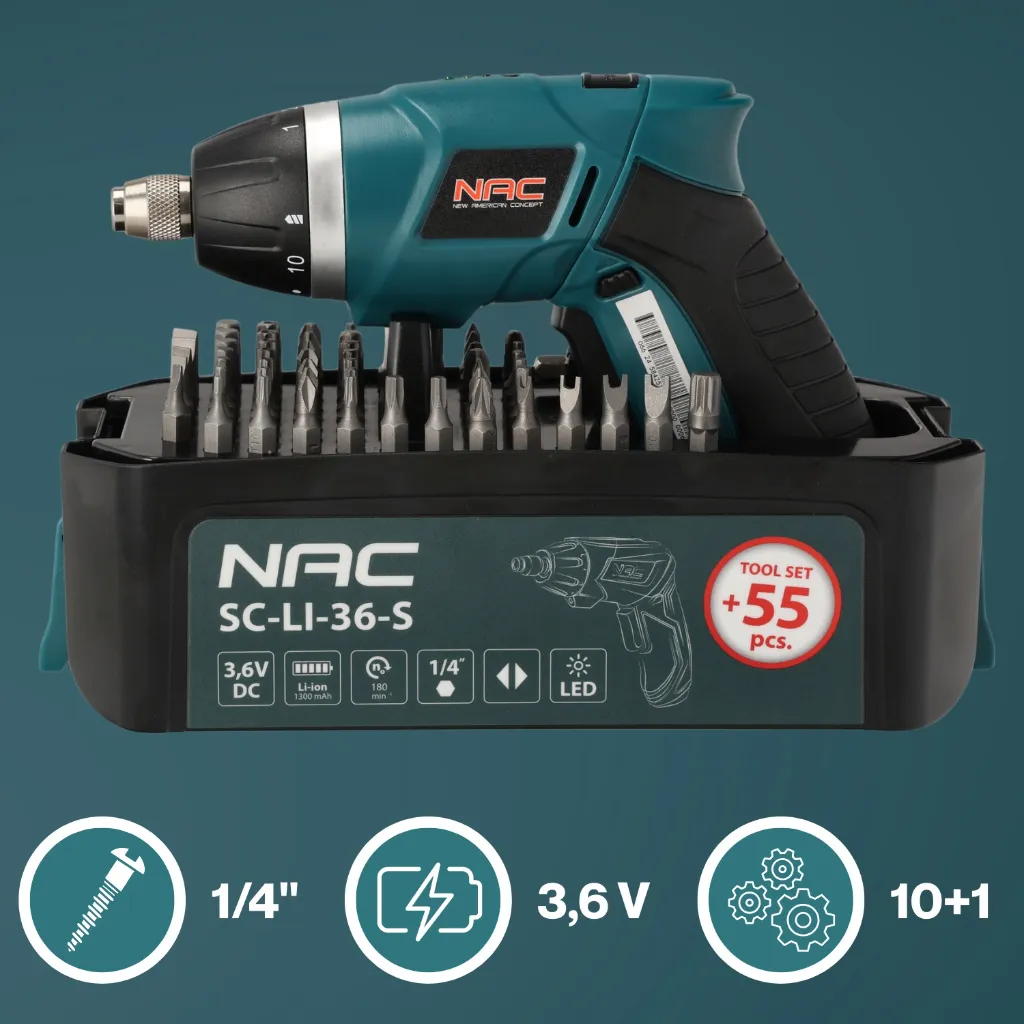 3.6V Cordless Screwdriver with 55 accessories 3.webp