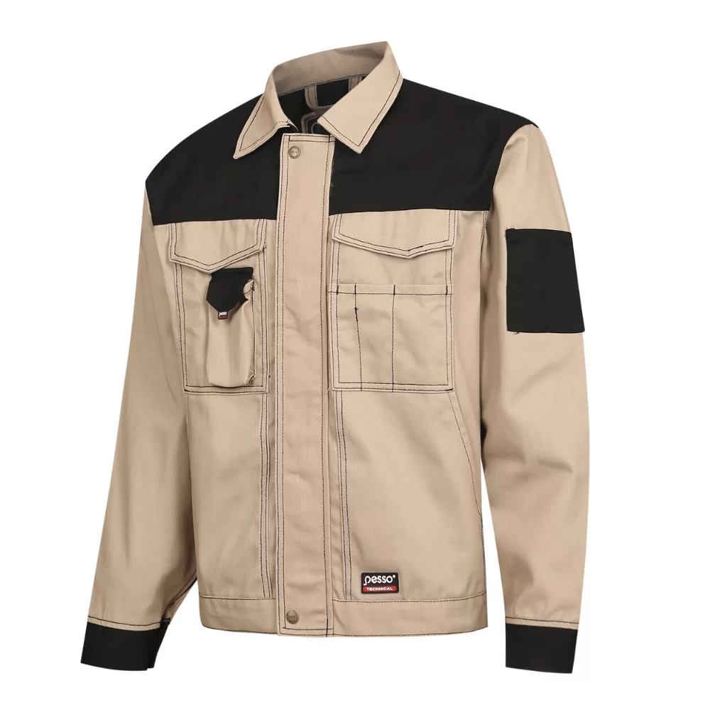 Workwear Jacket Pesso DSBZ, CVC Twill, beige (S)