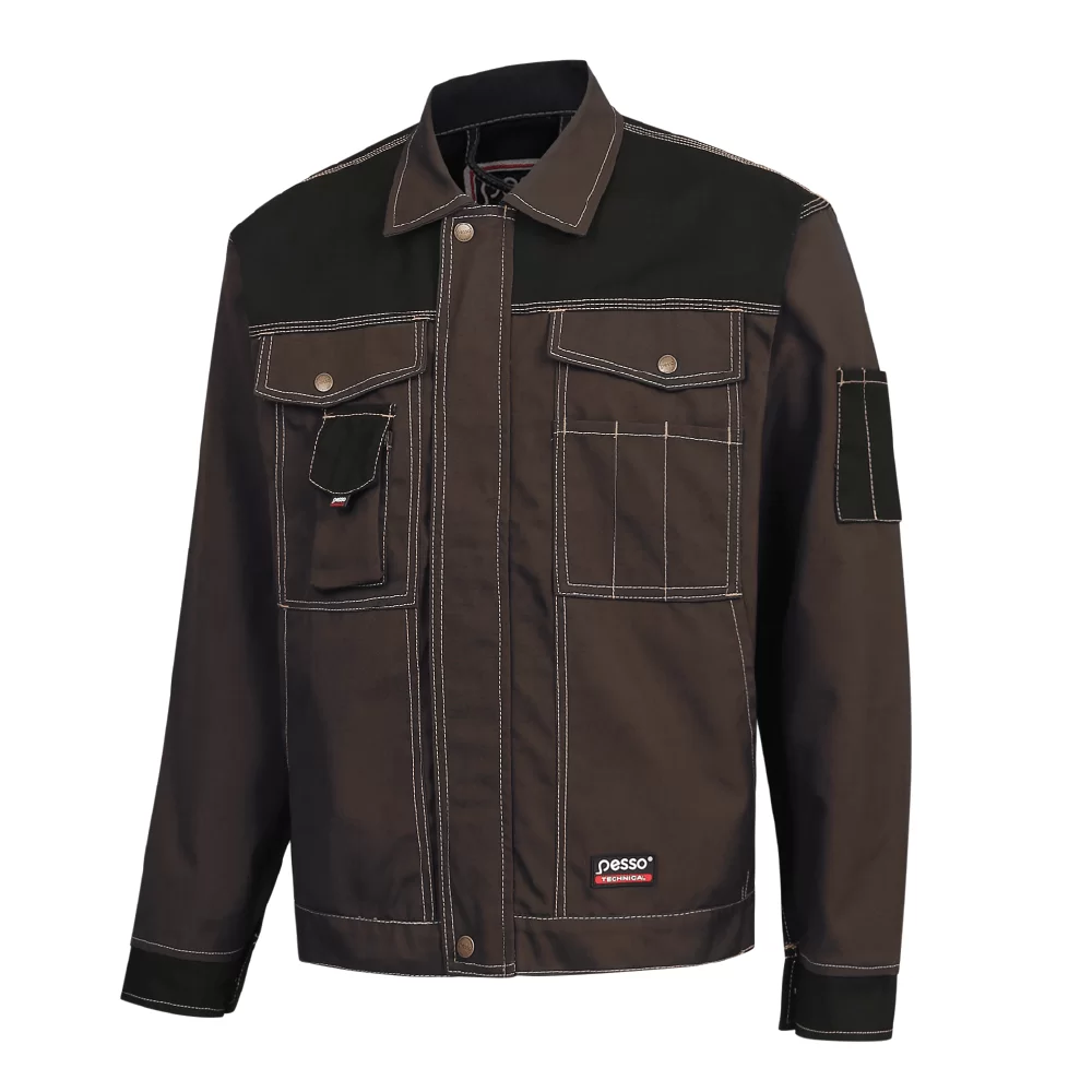 Workwear Jacket Pesso DSRD, CVC Twill, brown (S)