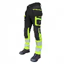 Trousers Pesso Jupiter Flex Fit Fit Slim, Hi-Vis melnas ar dzeltenu